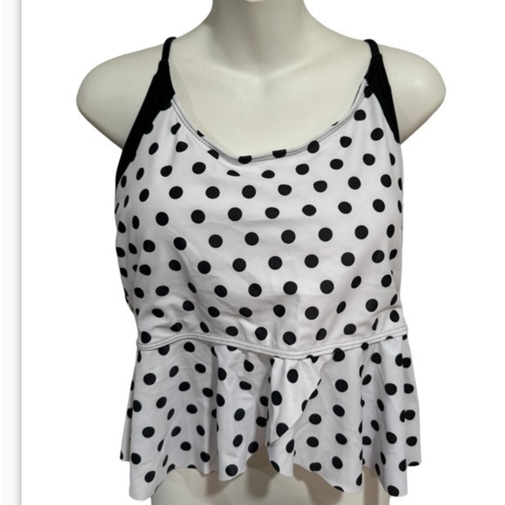 KOJOOIN Women’s polkadot tankini swim top size 2XL